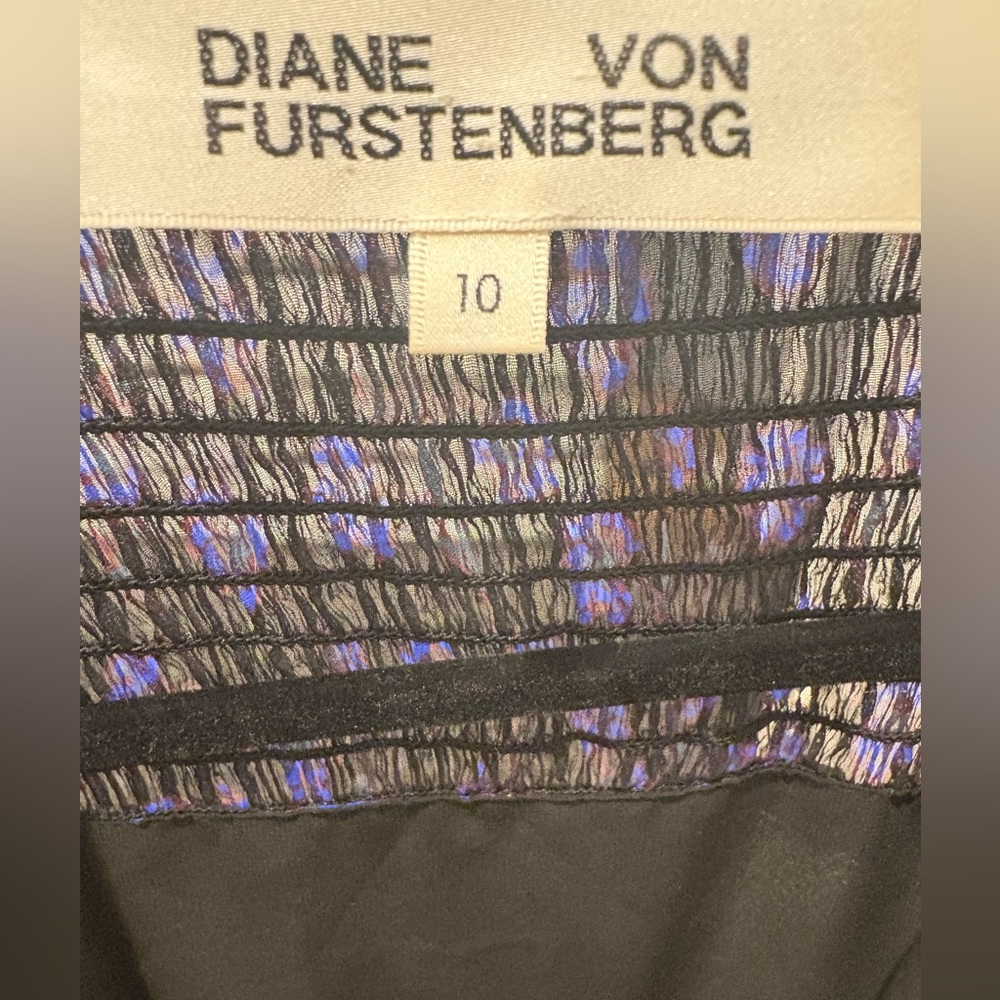 Diane Von Furstenberg Black and Blue Dress